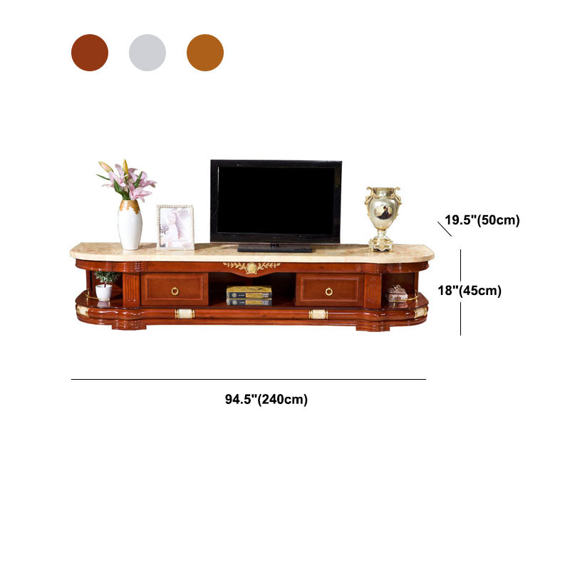 European TV Cabinet Living Room Bedroom Floor Classic TV Console with Cabinet