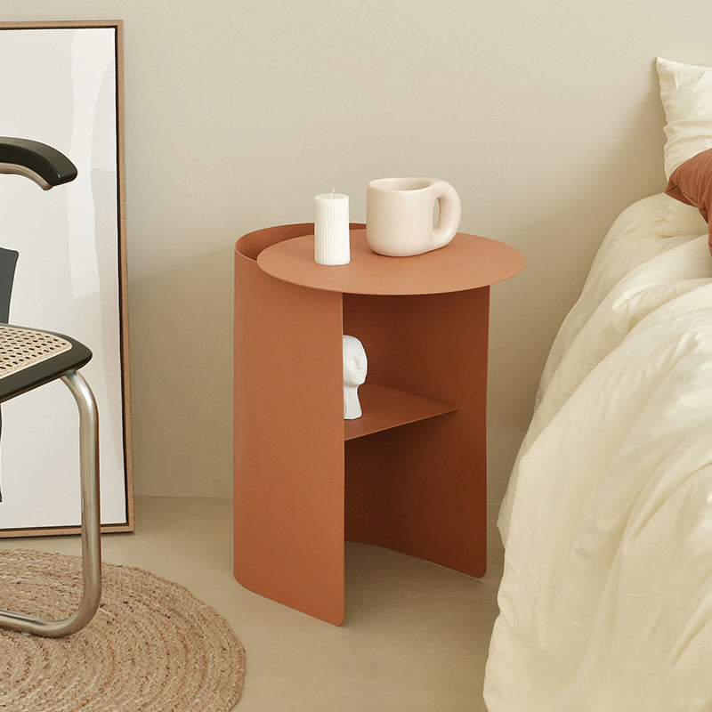 Metal Nightstand Lower Shelf Accent Table Nightstand for Bedroom