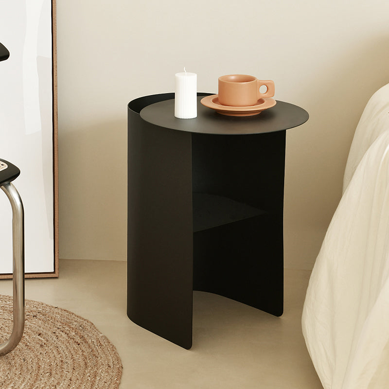 Metal Nightstand Lower Shelf Accent Table Nightstand for Bedroom