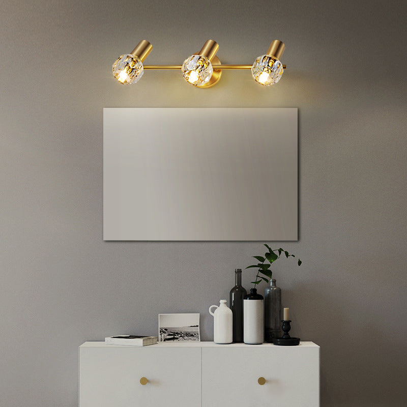 Crystal Geometric Vanity Wall Sconce Modern Style Multi Lights Vanity Lighting Fixtures