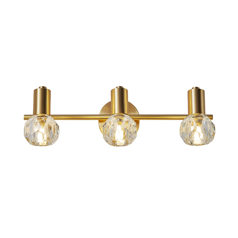 Crystal Geometric Vanity Wall Sconce Modern Style Multi Lights Vanity Lighting Fixtures