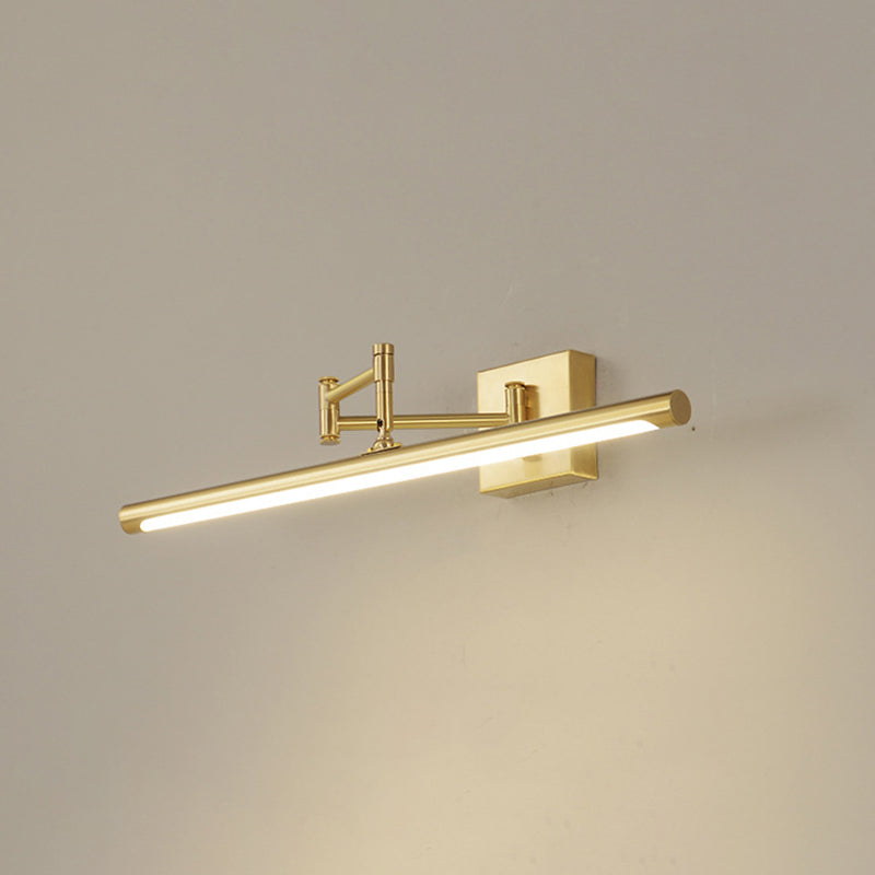 Metal Strip Wall Vanity Light Modern Style 1 Light Vanity Lighting Ideas in Gold