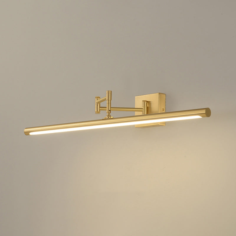 Metal Strip Wall Vanity Light Modern Style 1 Light Vanity Lighting Ideas in Gold