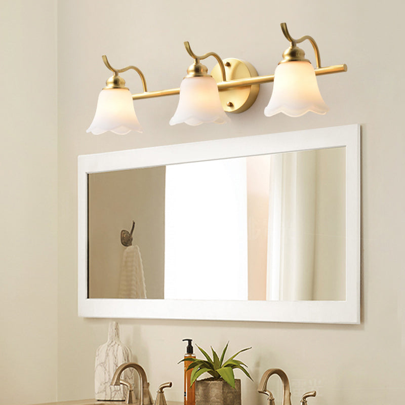 Glass Vanity Lighting Minimalist Metal Wall Mounted Light for Bathroom