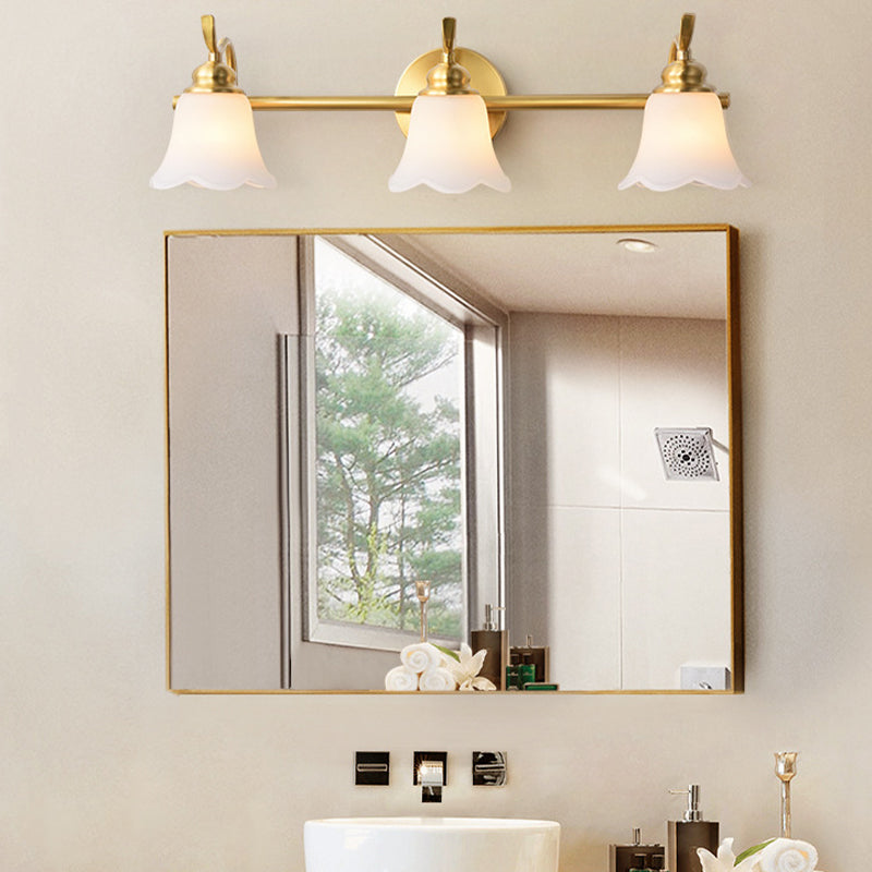 Glass Vanity Lighting Minimalist Metal Wall Mounted Light for Bathroom