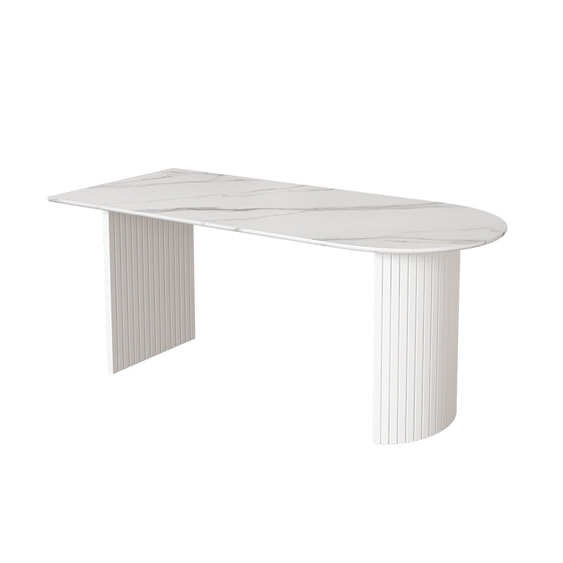 Contemporary Half-Circle Office Desk White Writing Desk for Home