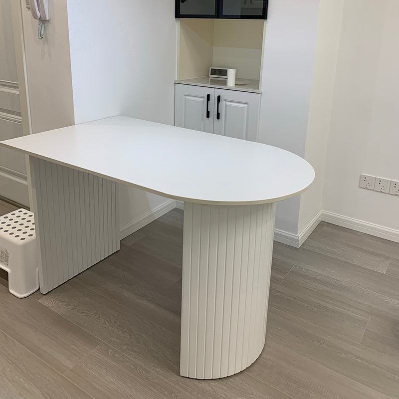 Contemporary Half-Circle Office Desk White Writing Desk for Home