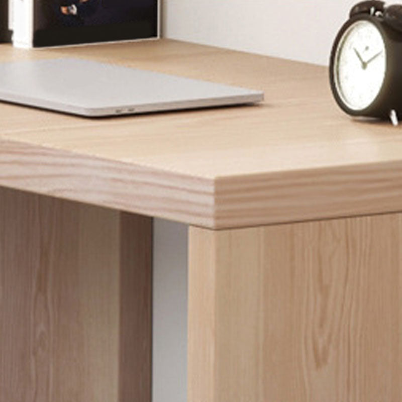 Modern Solid Wood L-Shape Office Desk Home Corner Writing Desk