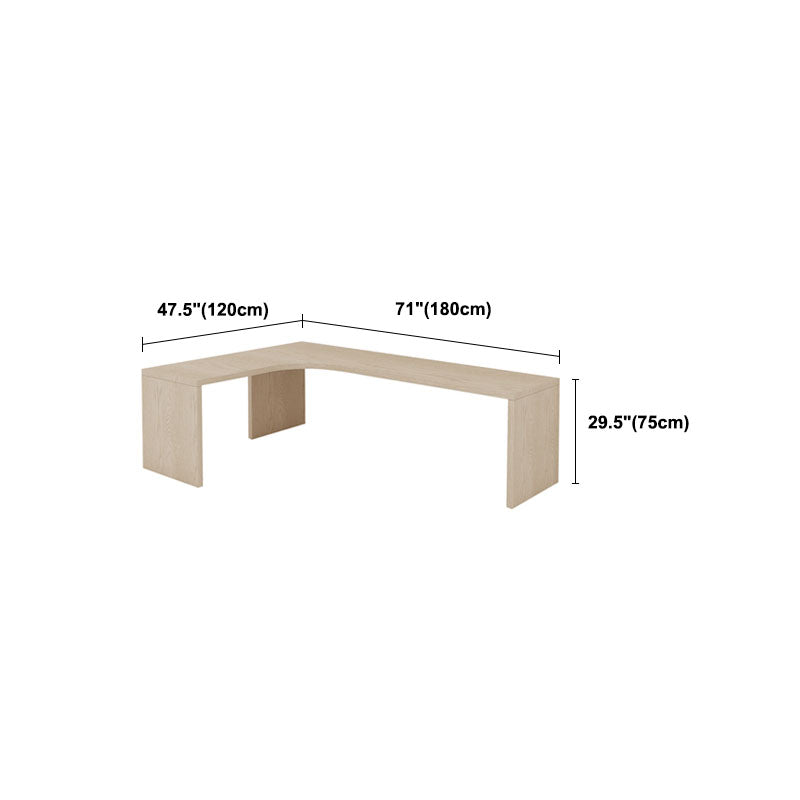 Modern Solid Wood L-Shape Office Desk Home Corner Writing Desk