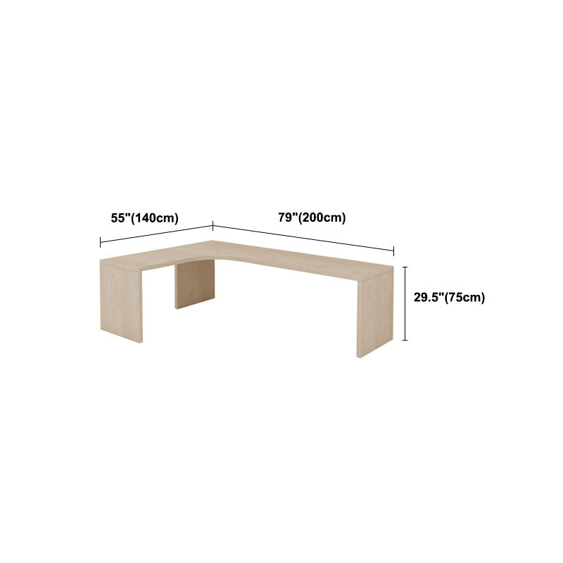 Modern Solid Wood L-Shape Office Desk Home Corner Writing Desk