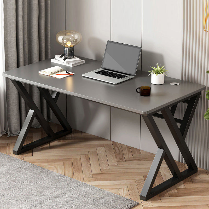 Modern Rectangular Office Desk Artificial Wood Writing Desk with Sled Base