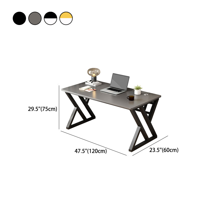 Modern Rectangular Office Desk Artificial Wood Writing Desk with Sled Base