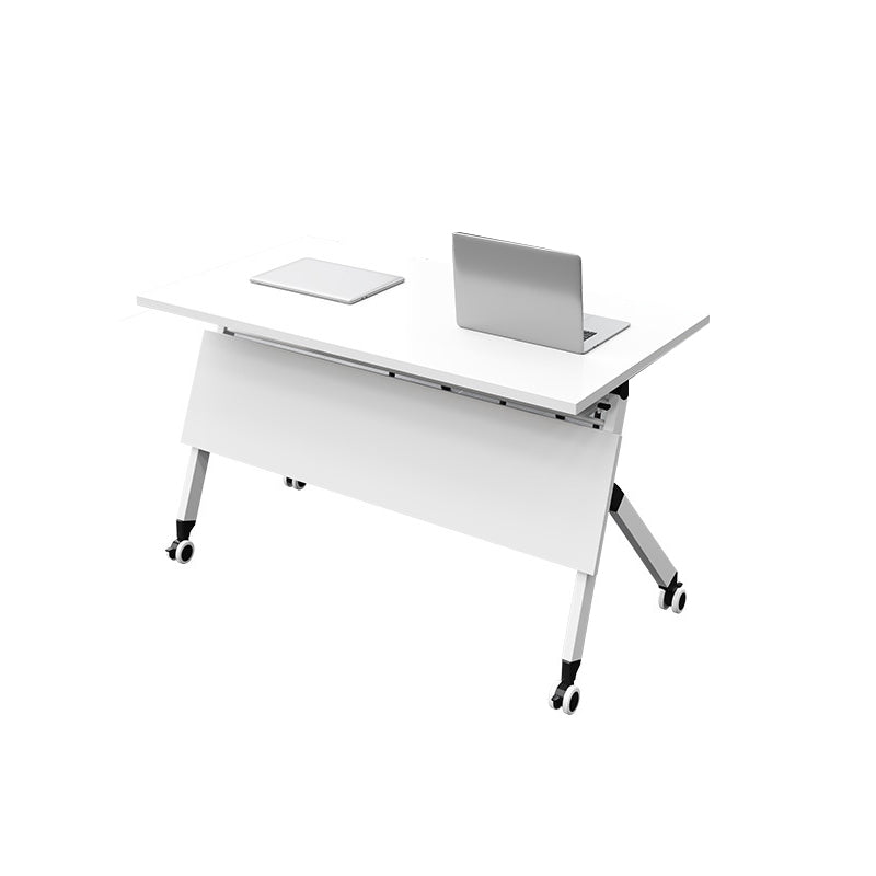 29.5" H Wooden Folding Office Desk Modern Writing Desk with Wheels