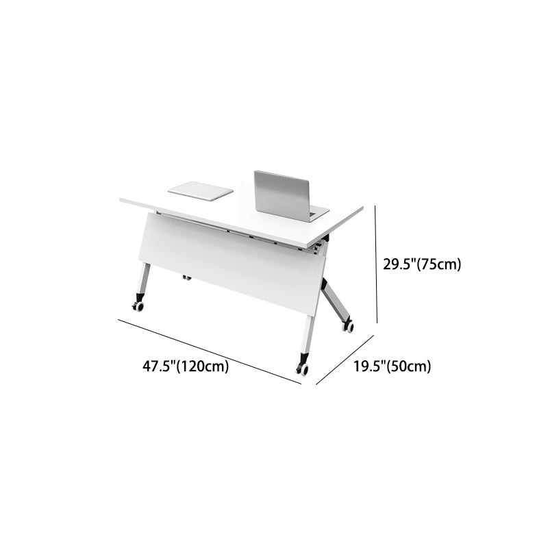 29.5" H Wooden Folding Office Desk Modern Writing Desk with Wheels