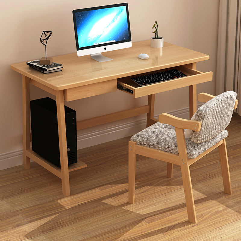 29.5" H Solid Wood Office Desk Modern Writing Desk with 2 Drawers