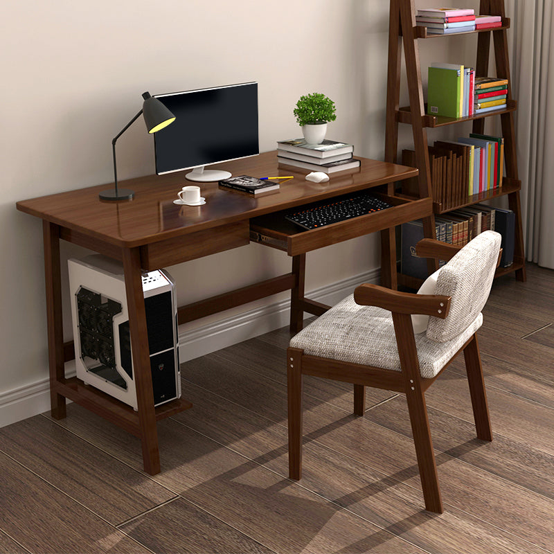 29.5" H Solid Wood Office Desk Modern Writing Desk with 2 Drawers