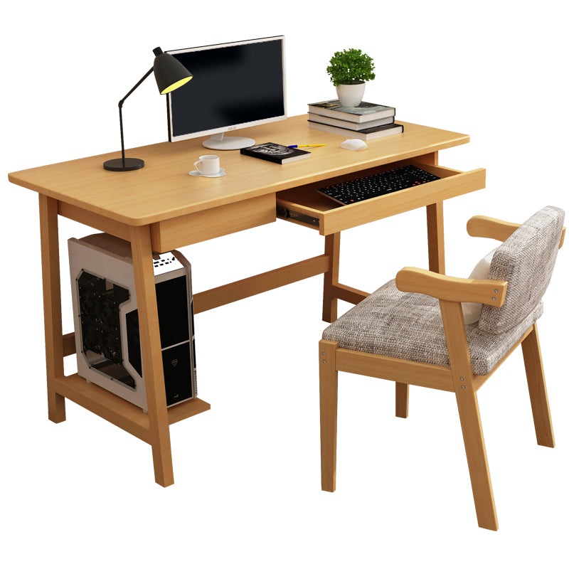 29.5" H Solid Wood Office Desk Modern Writing Desk with 2 Drawers