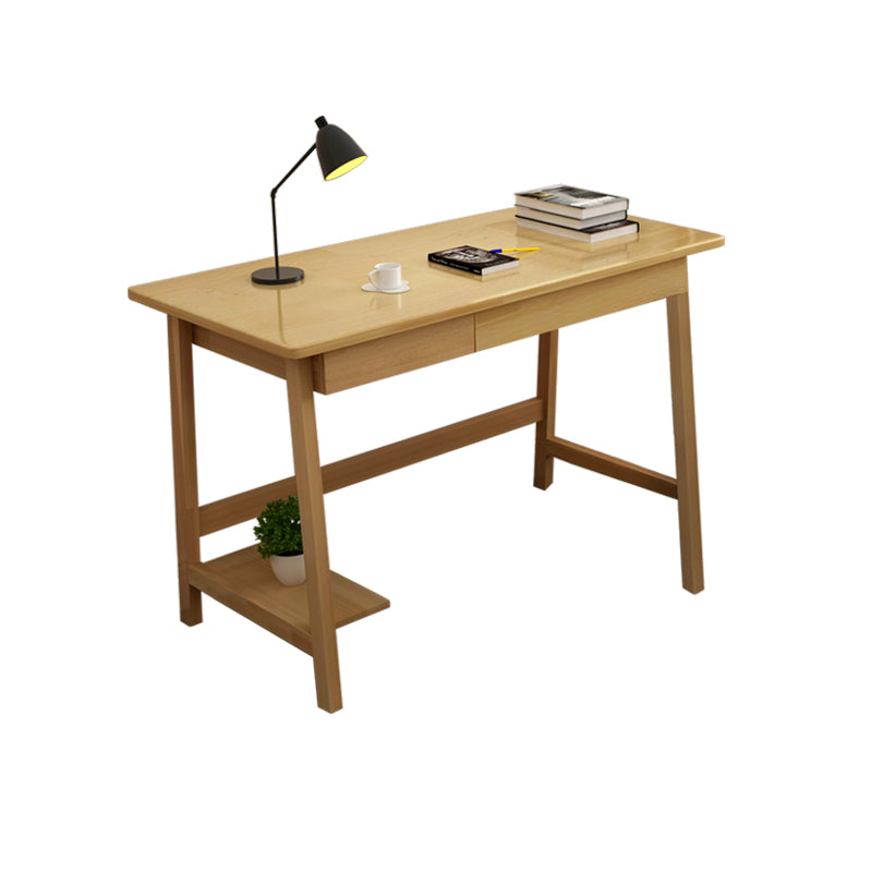 29.5" H Solid Wood Office Desk Modern Writing Desk with 2 Drawers