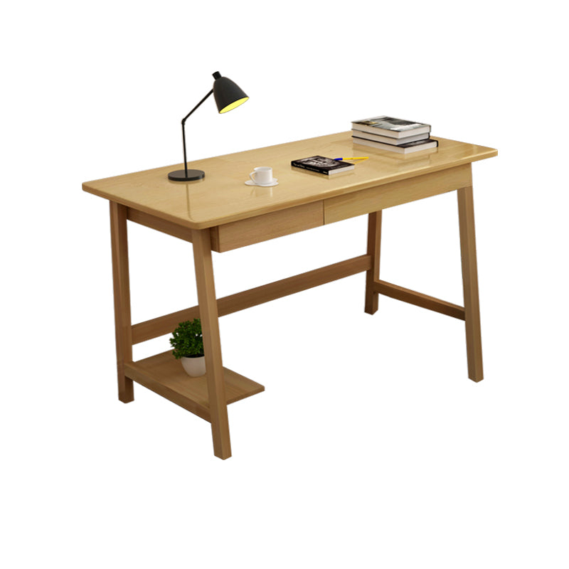 29.5" H Solid Wood Office Desk Modern Writing Desk with 2 Drawers