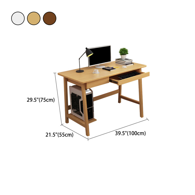 29.5" H Solid Wood Office Desk Modern Writing Desk with 2 Drawers