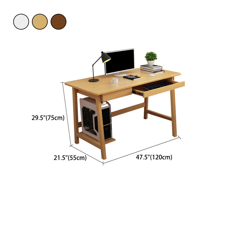 29.5" H Solid Wood Office Desk Modern Writing Desk with 2 Drawers