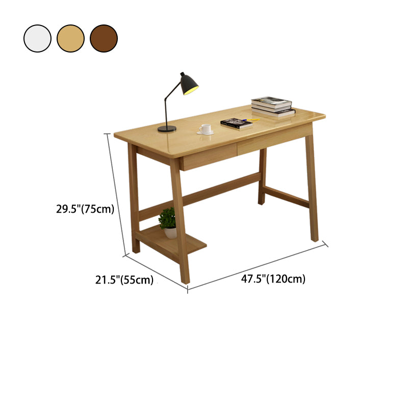 29.5" H Solid Wood Office Desk Modern Writing Desk with 2 Drawers