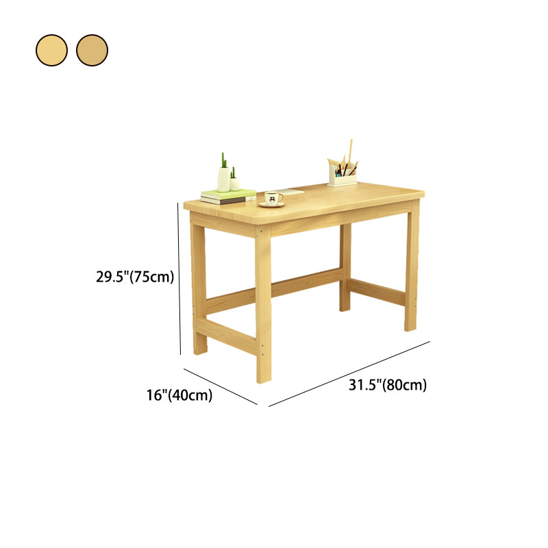 29.5" H Pine Office Desk Modern Home Writing Desk with H-shape Base