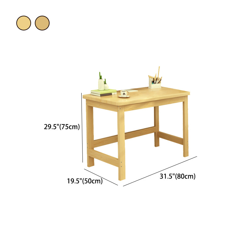 29.5" H Pine Office Desk Modern Home Writing Desk with H-shape Base