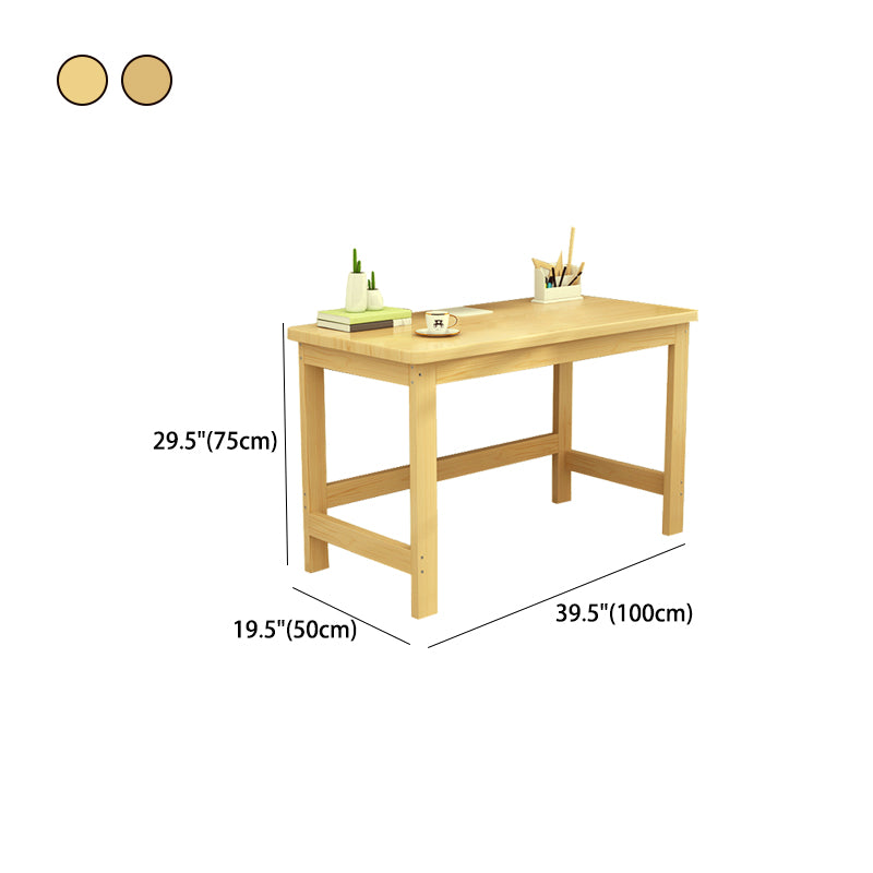 29.5" H Pine Office Desk Modern Home Writing Desk with H-shape Base