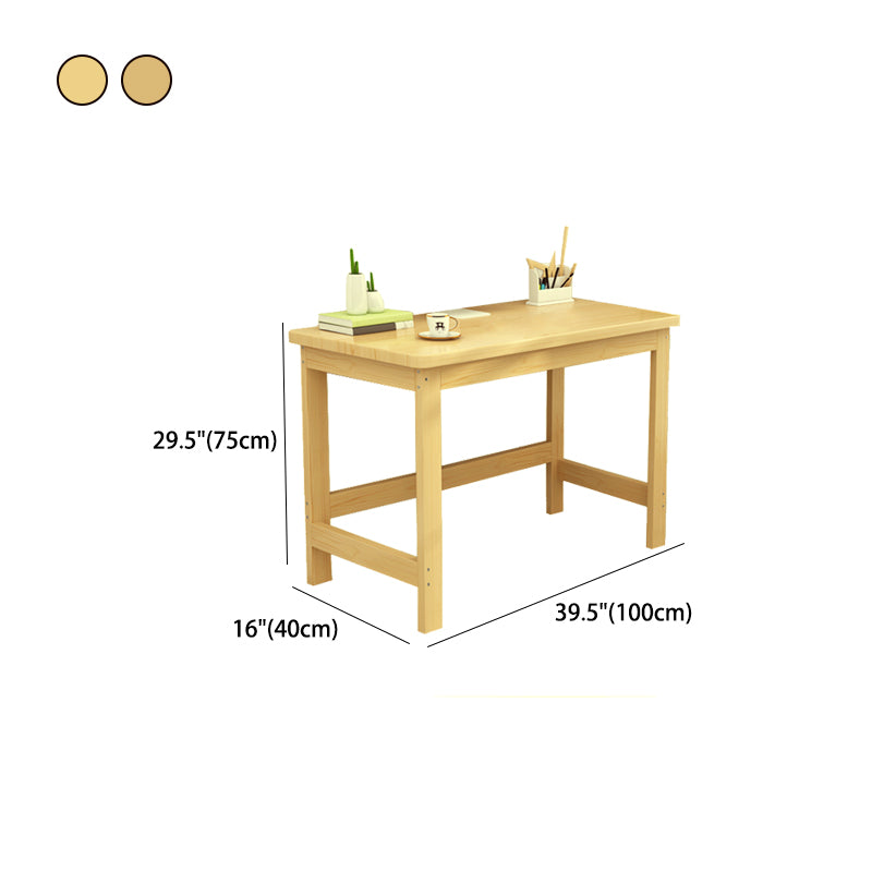 29.5" H Pine Office Desk Modern Home Writing Desk with H-shape Base