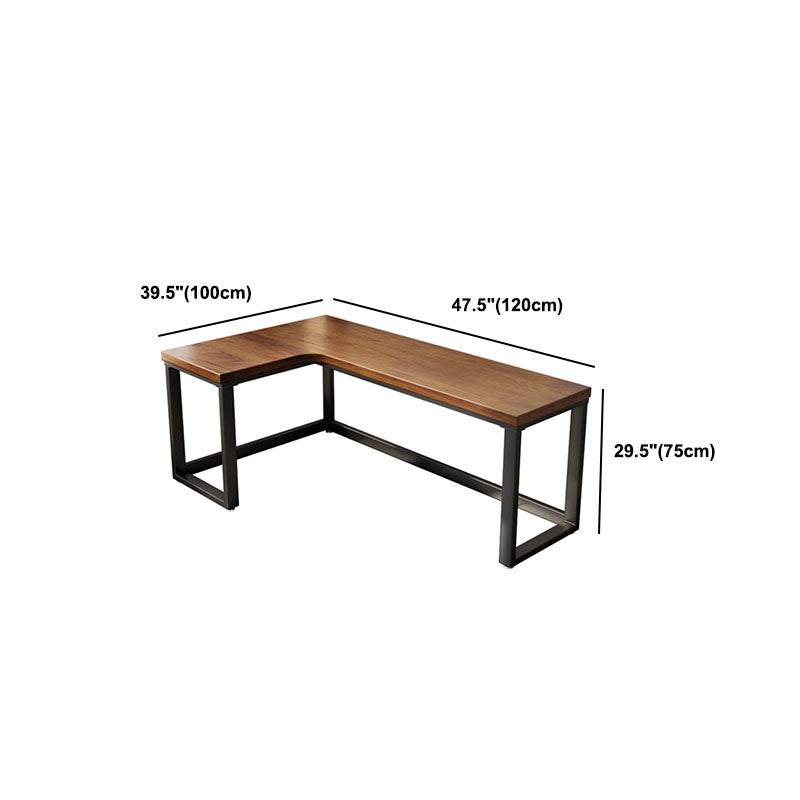 Natural Modern L-Shape Office Desk Solid Wood Writing Desk for Home