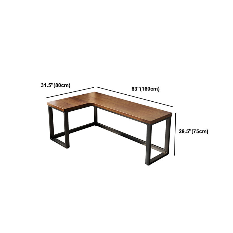 Natural Modern L-Shape Office Desk Solid Wood Writing Desk for Home