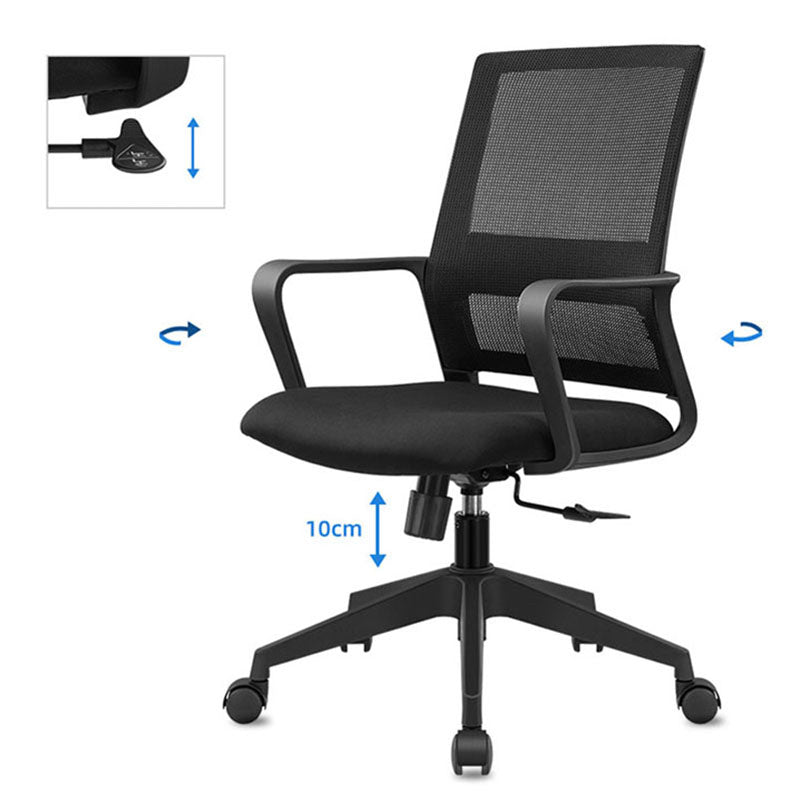 Workspace Office Chair Seat and Mesh in Black Slide Desk Chair