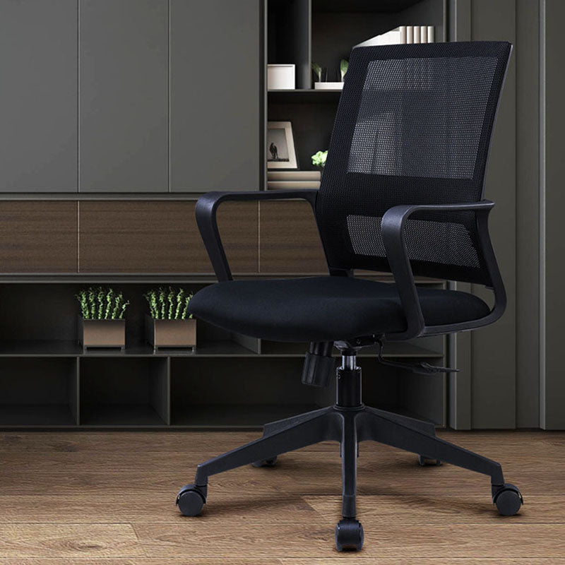 Workspace Office Chair Seat and Mesh in Black Slide Desk Chair