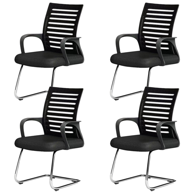 Modern Metal Conference Chair No Wheels Black Conference Chair