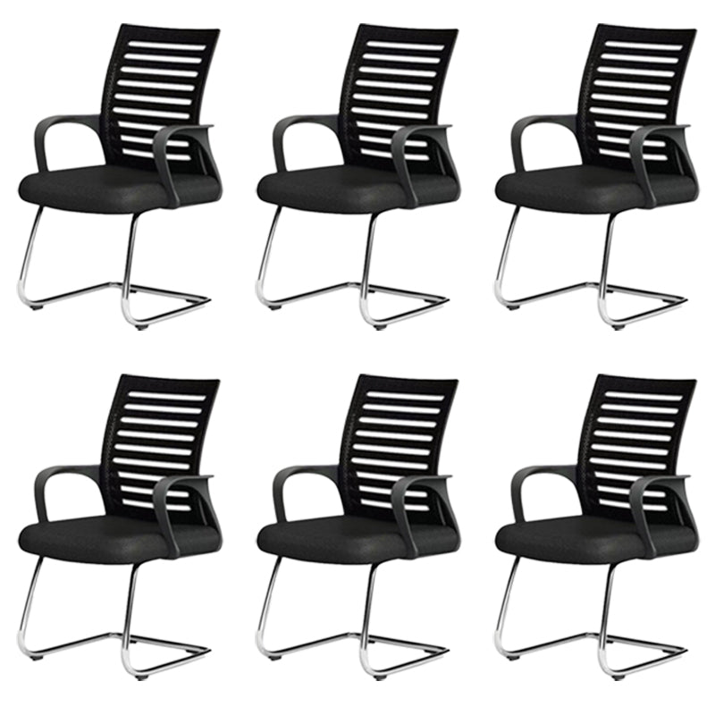 Modern Metal Conference Chair No Wheels Black Conference Chair