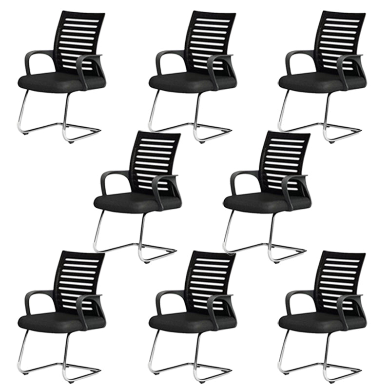 Modern Metal Conference Chair No Wheels Black Conference Chair