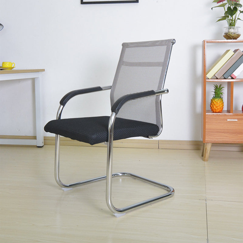 Fixed Arms Modern Conference Chair Metal No Wheels Conference Chair