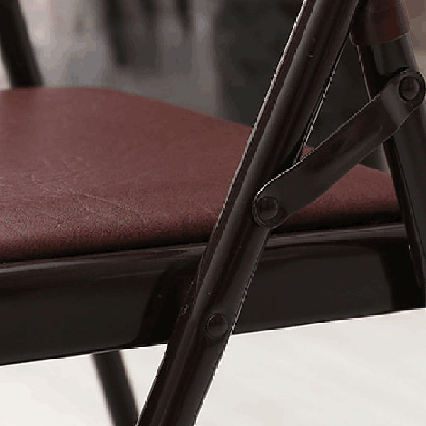 Modern Armless Upholstered Office Chair Leather Metal Office Chair