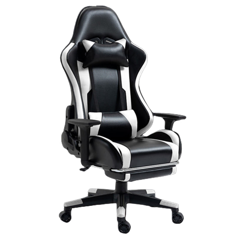 Modern Desk Chair Faux Leather Computer Chair High-Back Chair with Wheels