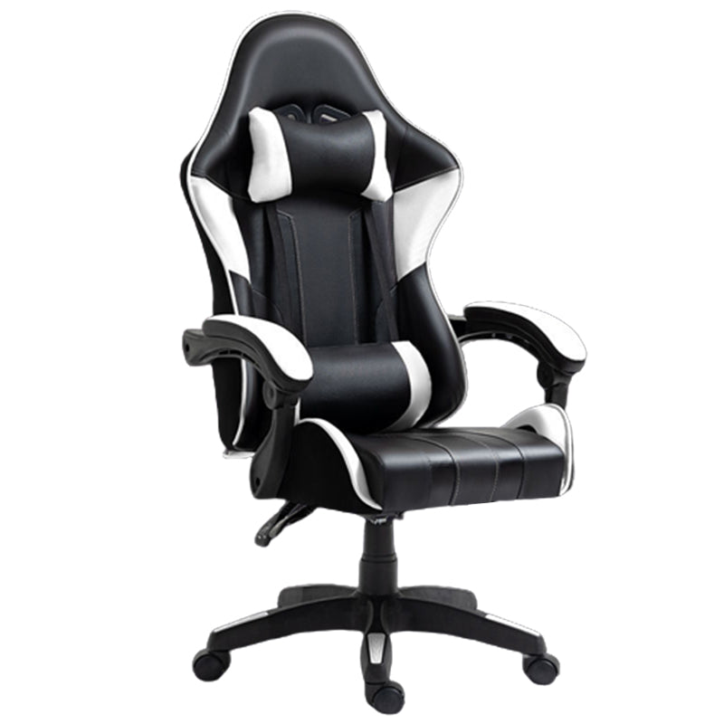 Modern Desk Chair Faux Leather Computer Chair High-Back Chair with Wheels