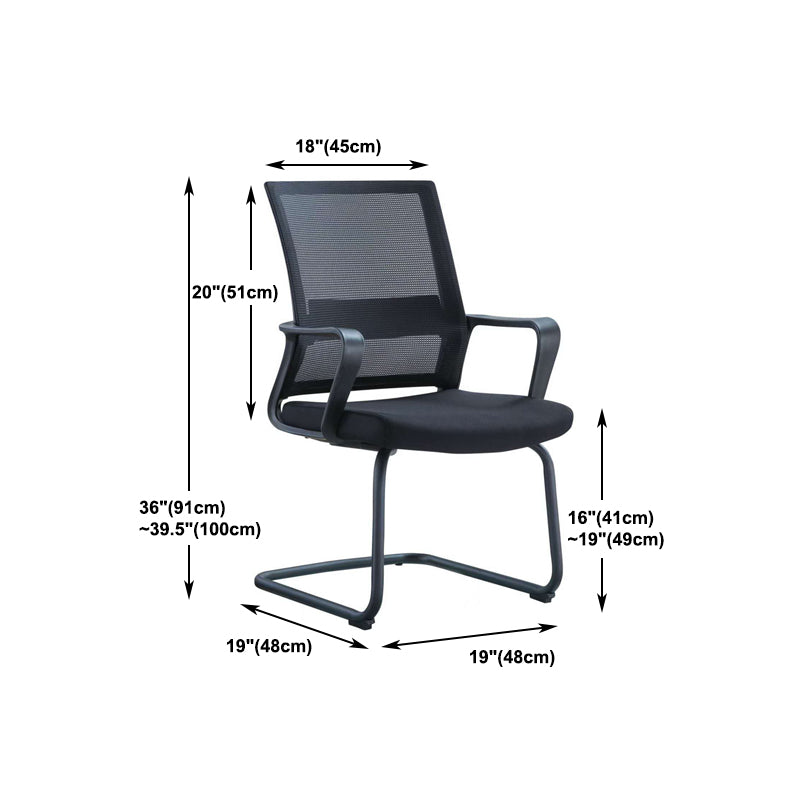 Modern Slide Office Chair with Breathable AirGrid Black Office Chair