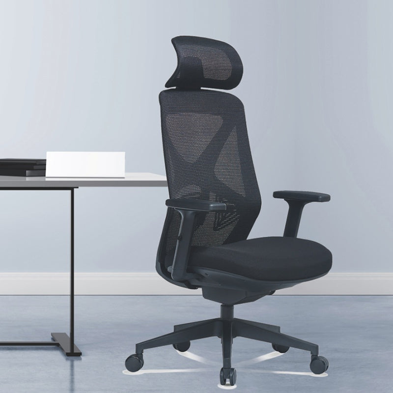 Modern Adjustable Arms Computer Chair with Wheels Nylon Desk Chair