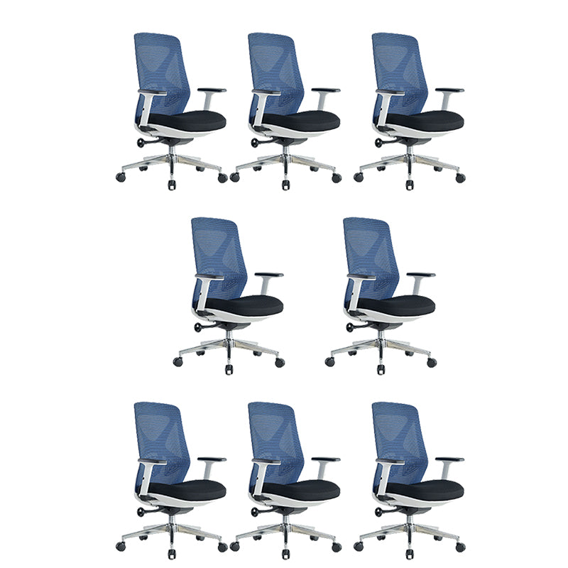 Modern Adjustable Arms Computer Chair with Wheels Nylon Desk Chair