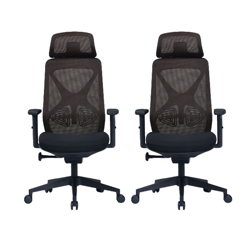 Modern Adjustable Arms Computer Chair with Wheels Nylon Desk Chair