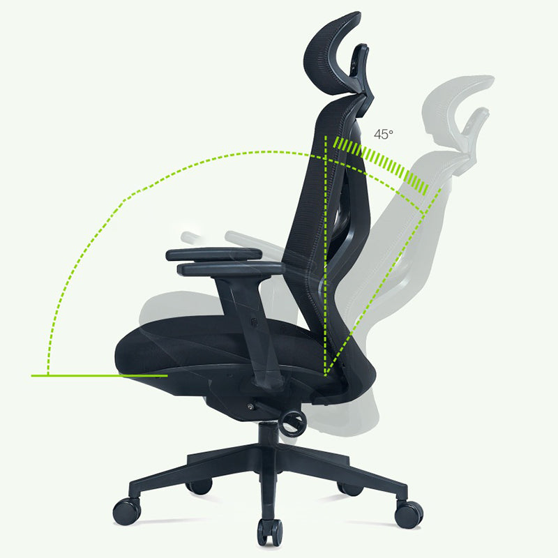 Modern Adjustable Arms Computer Chair with Wheels Nylon Desk Chair