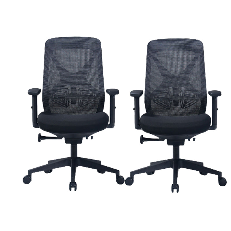 Modern Adjustable Arms Computer Chair with Wheels Nylon Desk Chair