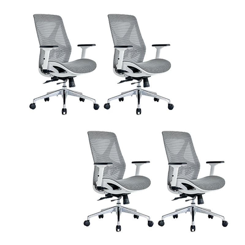 Modern Adjustable Arms Computer Chair with Wheels Nylon Desk Chair