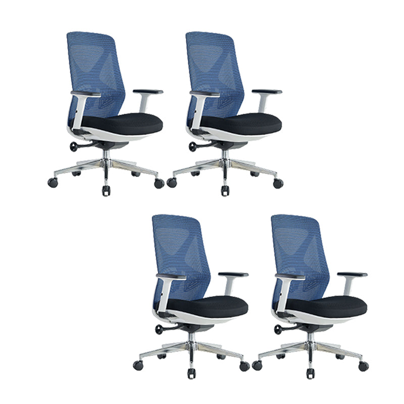 Modern Adjustable Arms Computer Chair with Wheels Nylon Desk Chair