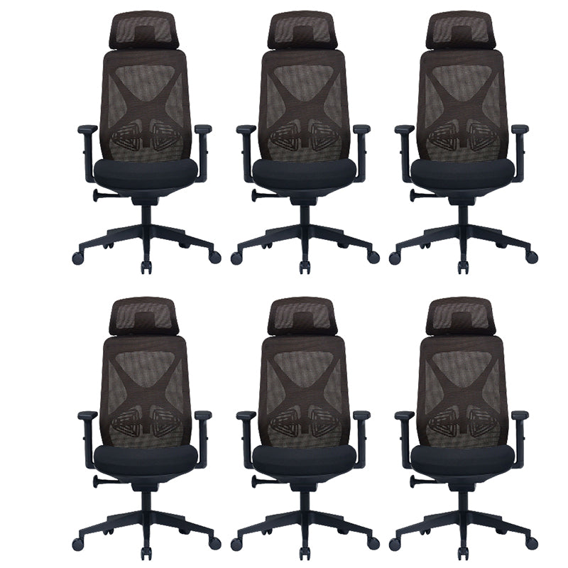 Modern Adjustable Arms Computer Chair with Wheels Nylon Desk Chair